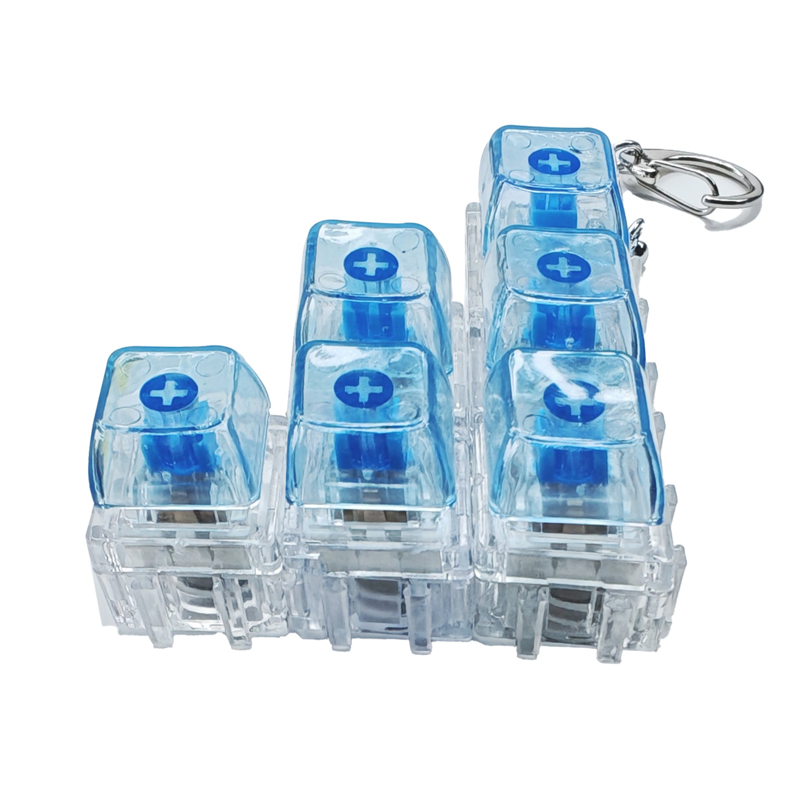10 Pcs Freely Combined Keyboard Fidget Toy, Fidget Keyboard Clicker Toys with LED Lights Keychain Stress Relief, Sensory Toys for Kids with Autism,ADD,OCD